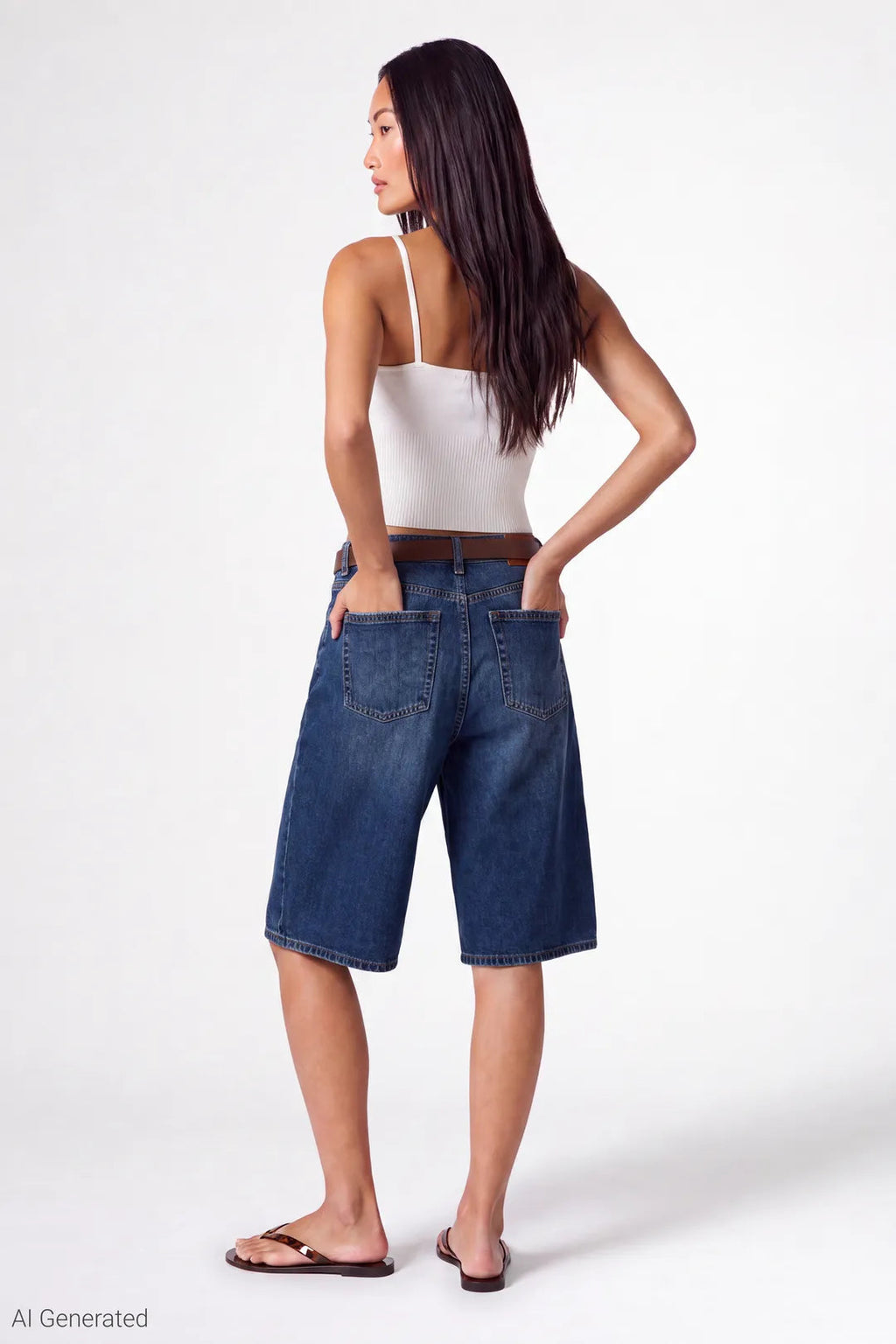 Low Rise Super Baggy Belted Jort 13"