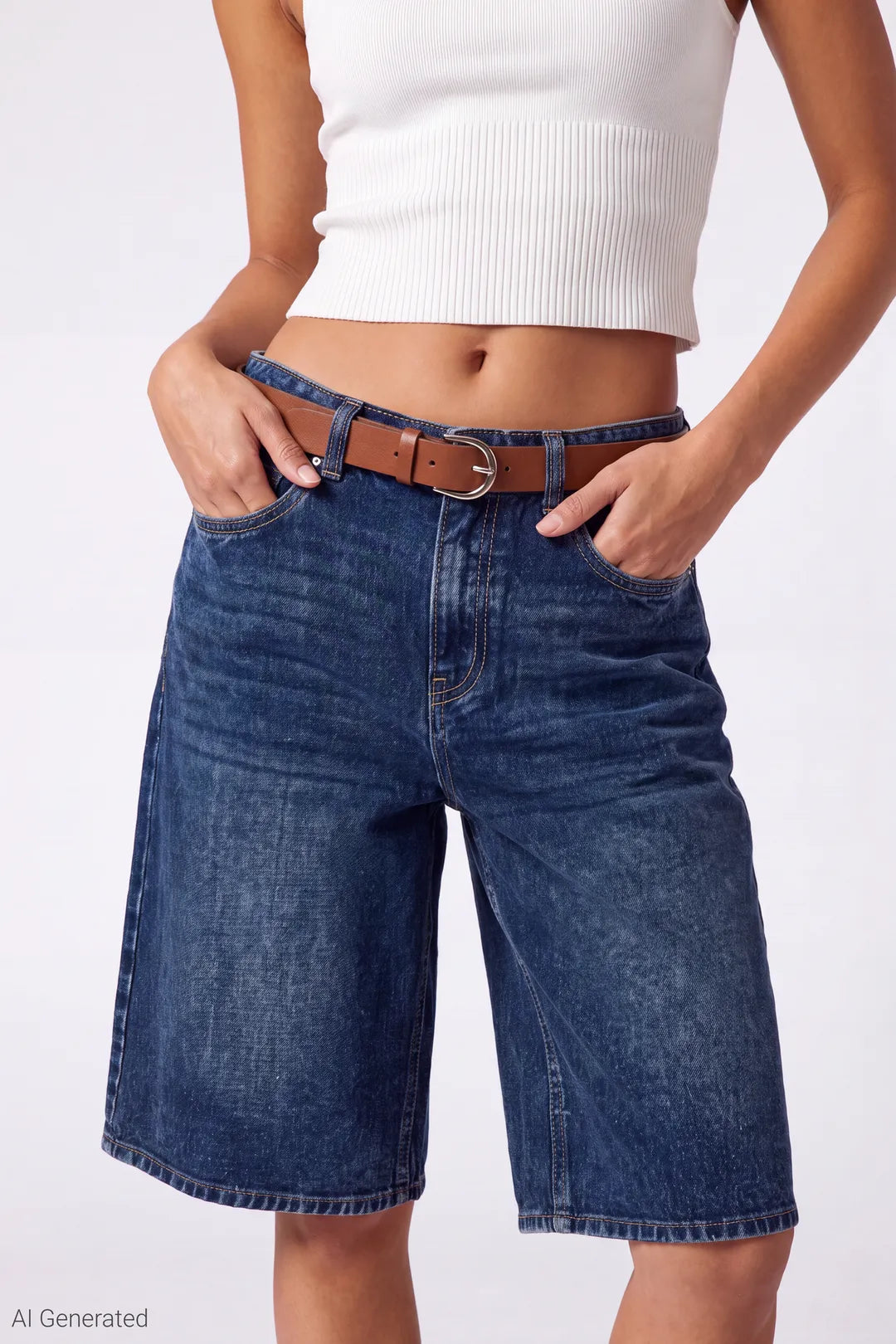 Low Rise Super Baggy Belted Jort 13"