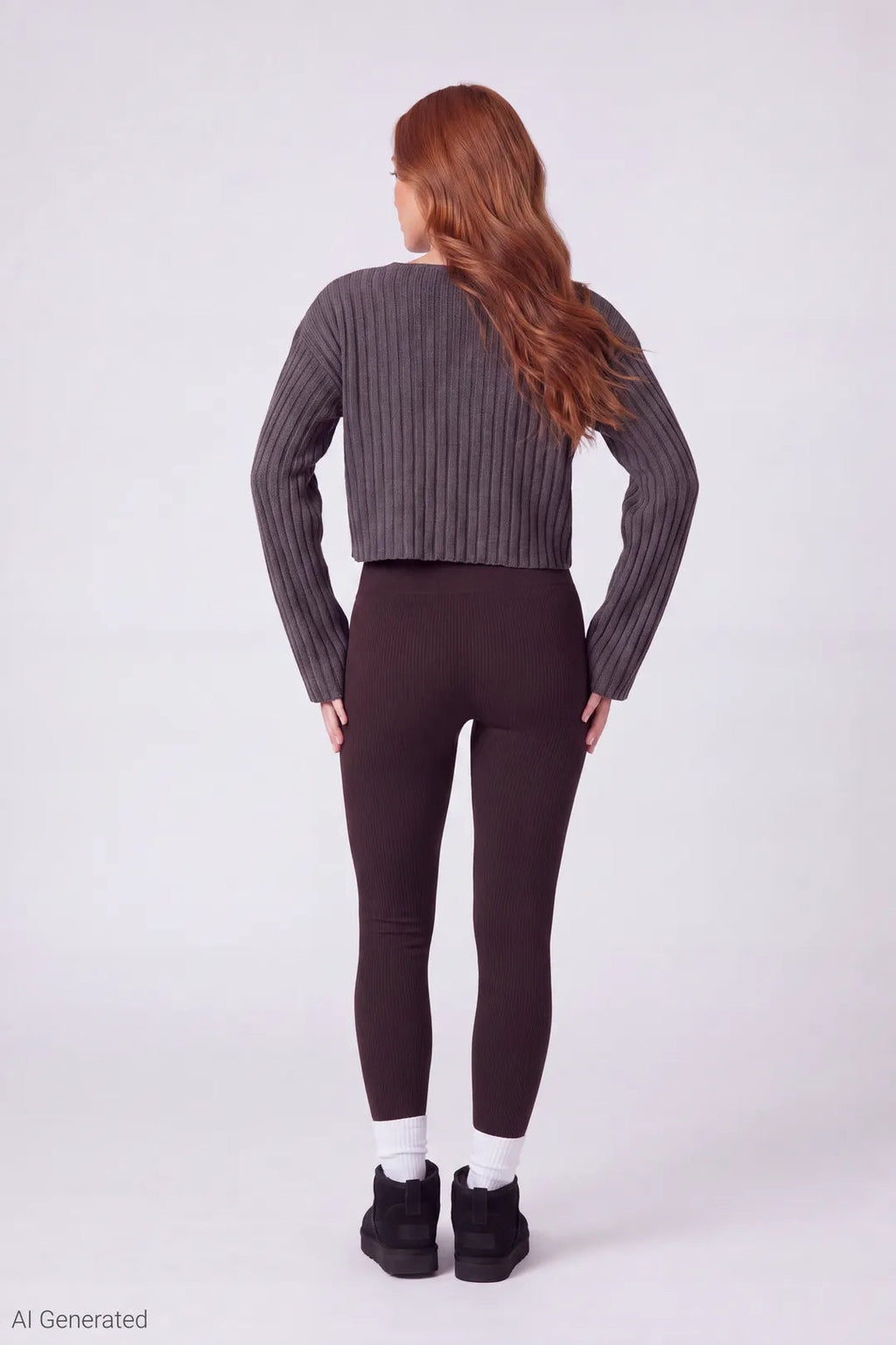 High Rise Seamless Ribbed Fleece Lined Legging