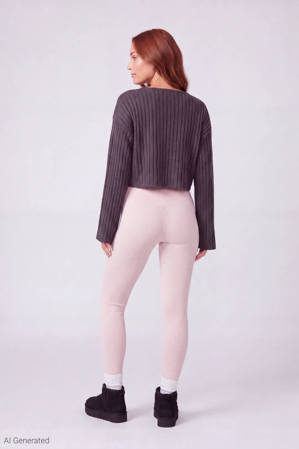 High Rise Seamless Ribbed Fleece Lined Legging