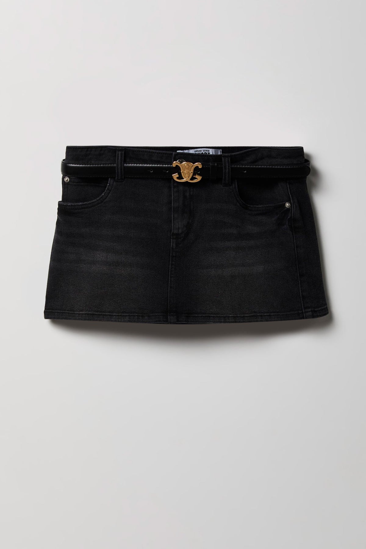 Stretch Low Rise Belted Mini Skort