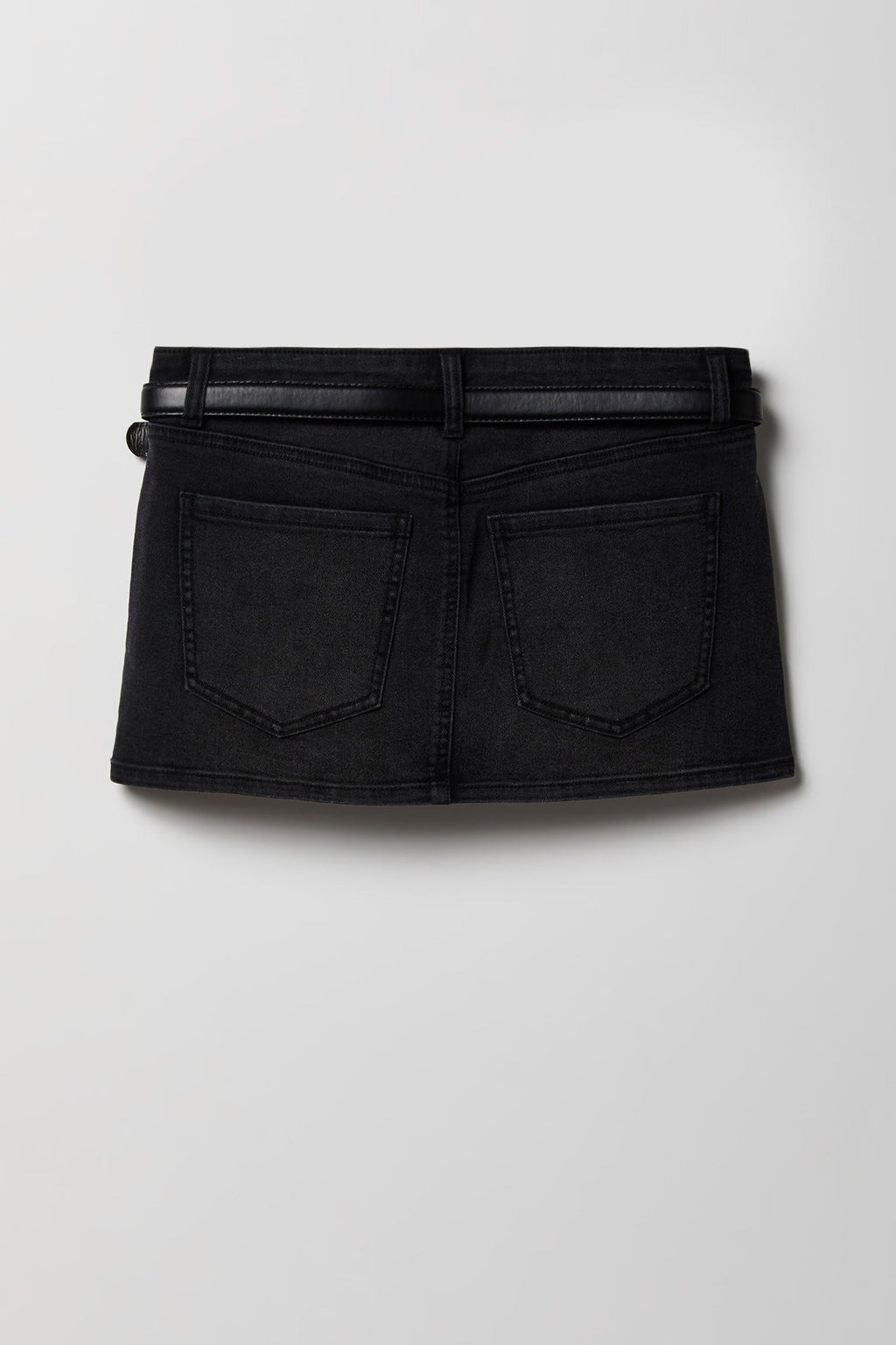 Stretch Low Rise Belted Mini Skort