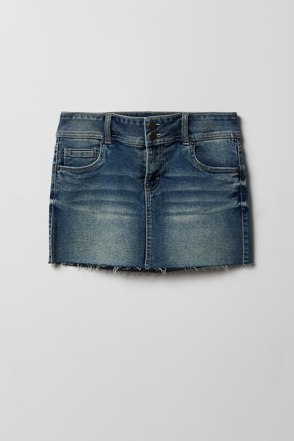 Stretch Denim Micro Mini Skort