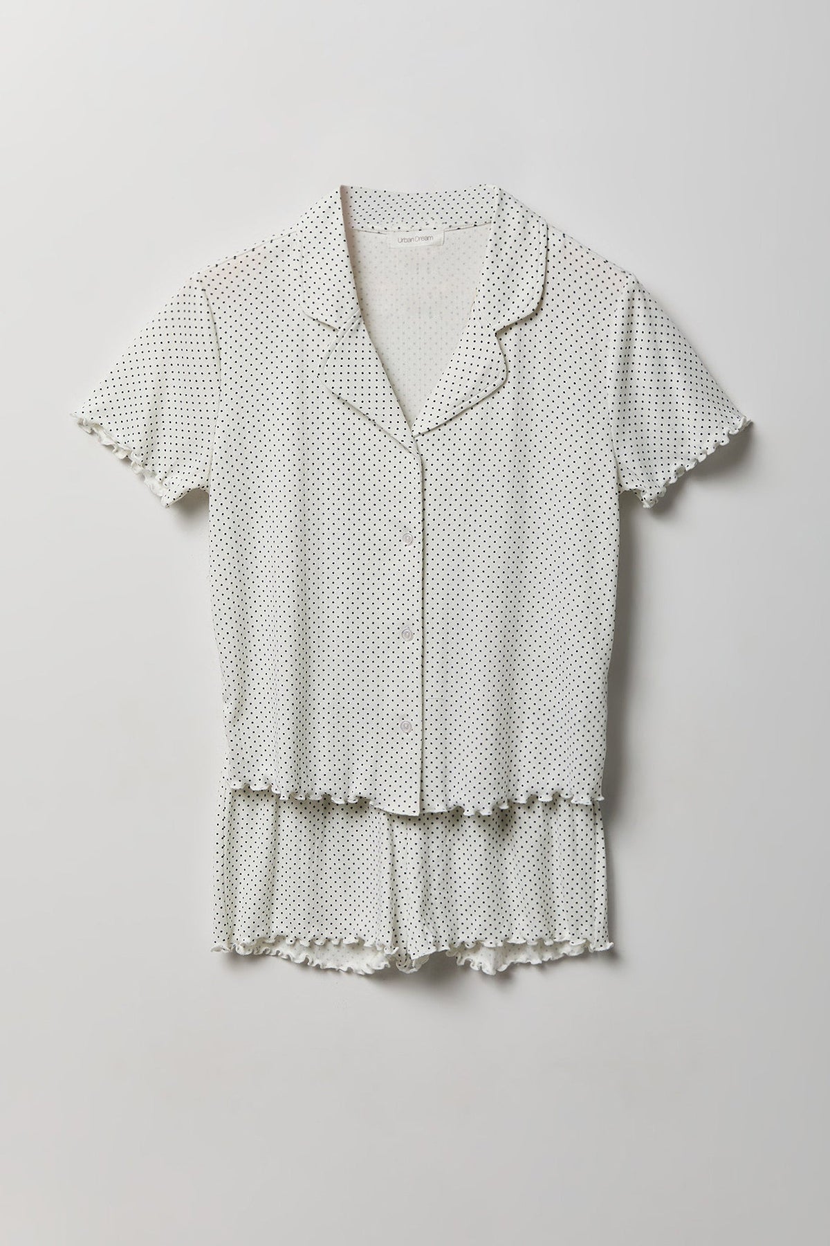 Pointelle Button-Up Top & Short Pajama Set