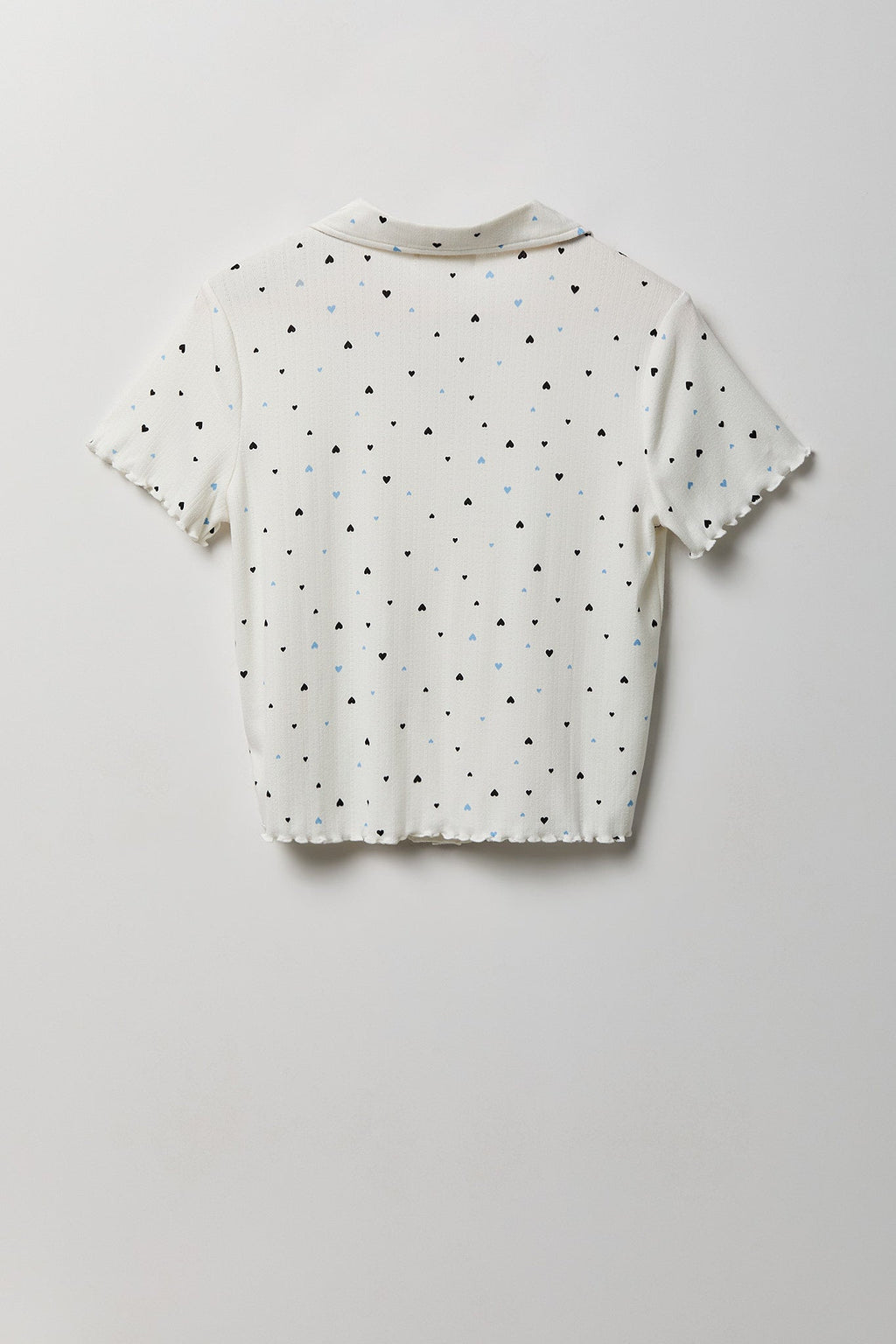 Pointelle Button-Up Top & Short Pajama Set