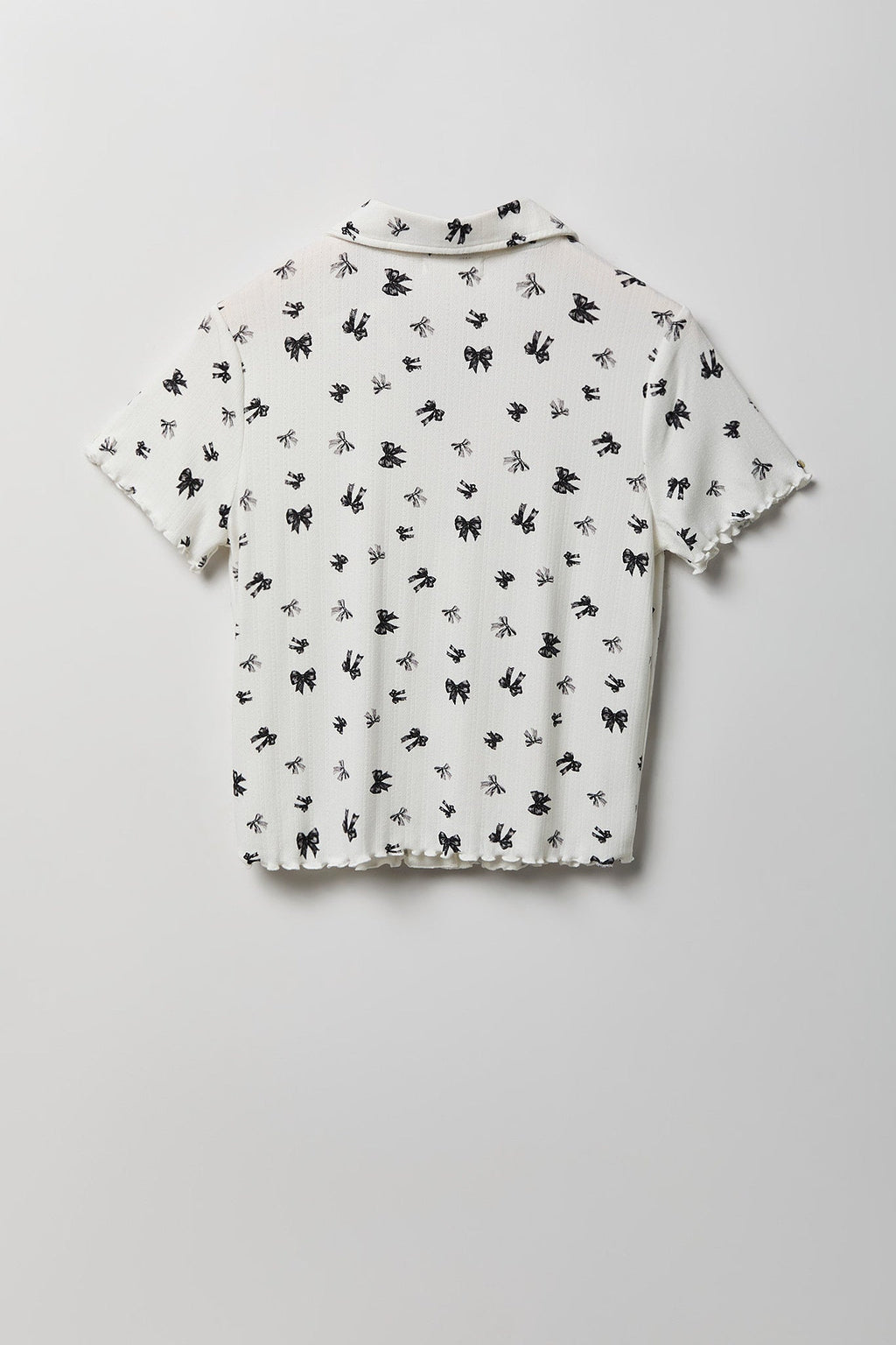 Pointelle Button-Up Top & Short Pajama Set