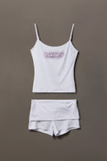 Playboy Rhinestone Tank & Foldover Short Set