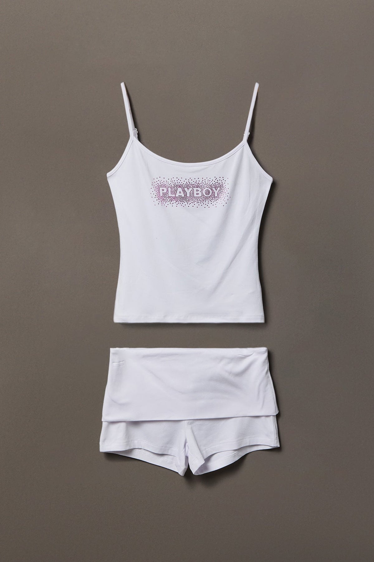 Playboy Rhinestone Tank & Foldover Short Set