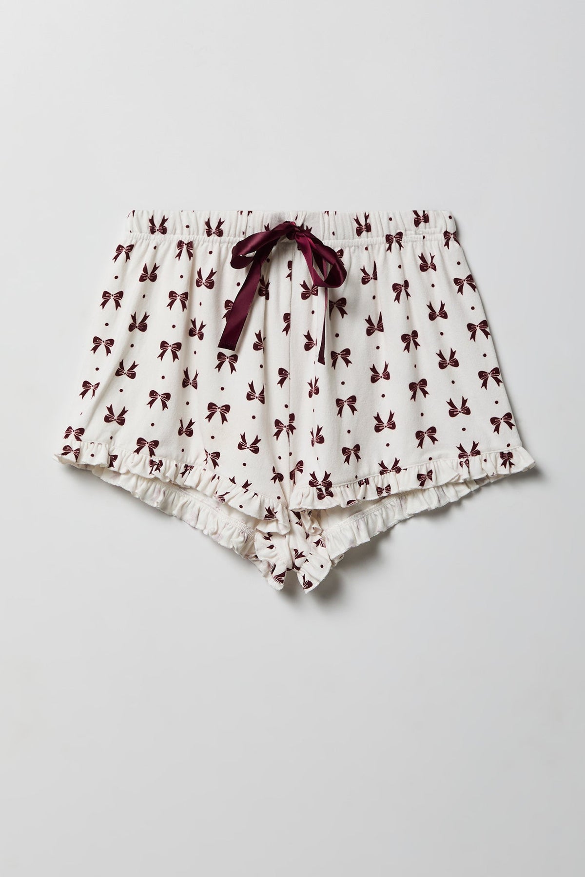 Ruffle Button-Up Top & Short Pajama Set