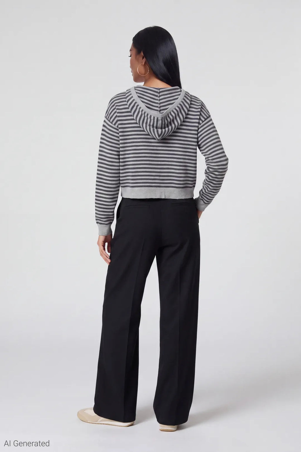Striped Knit Hoodie