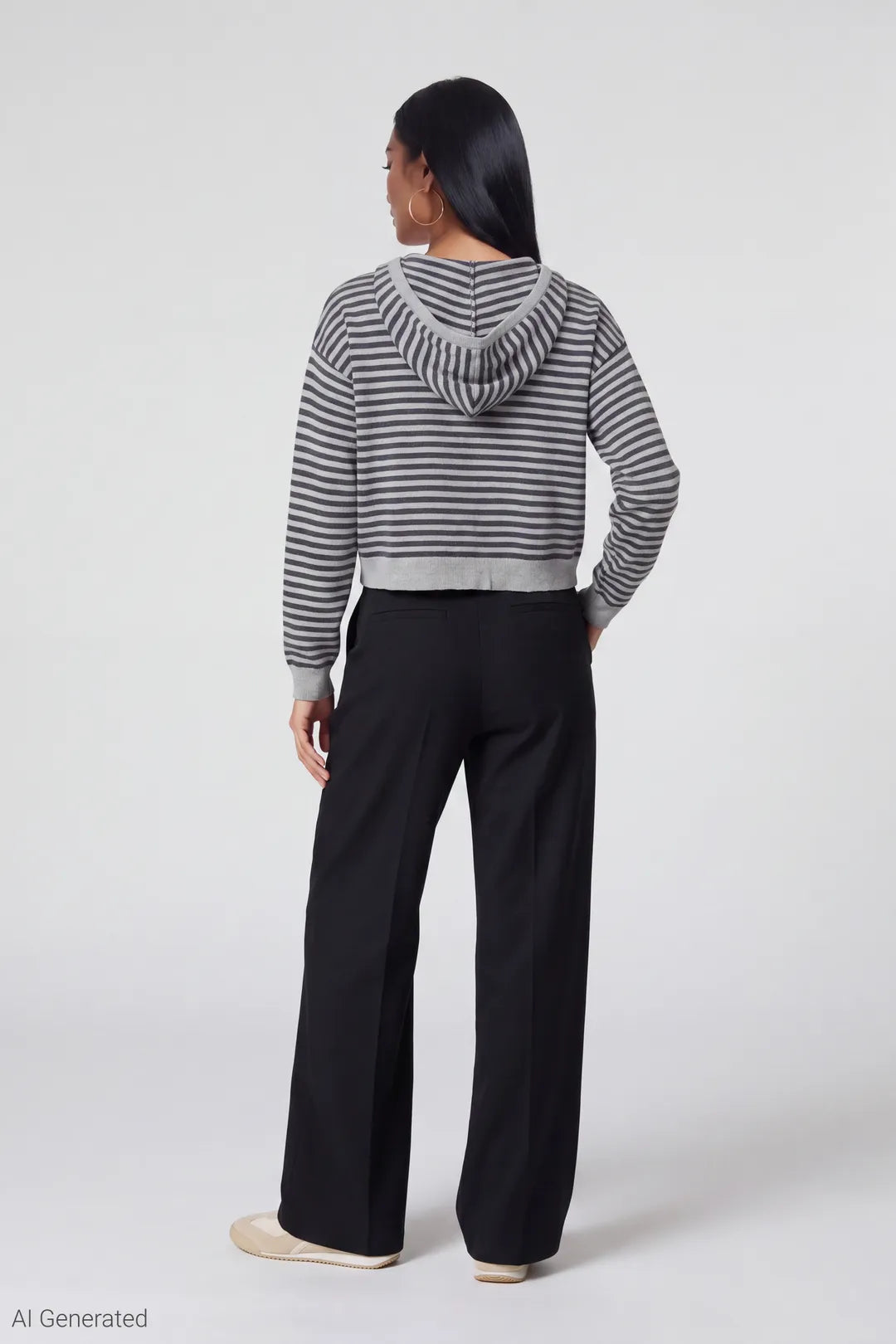 Striped Knit Hoodie