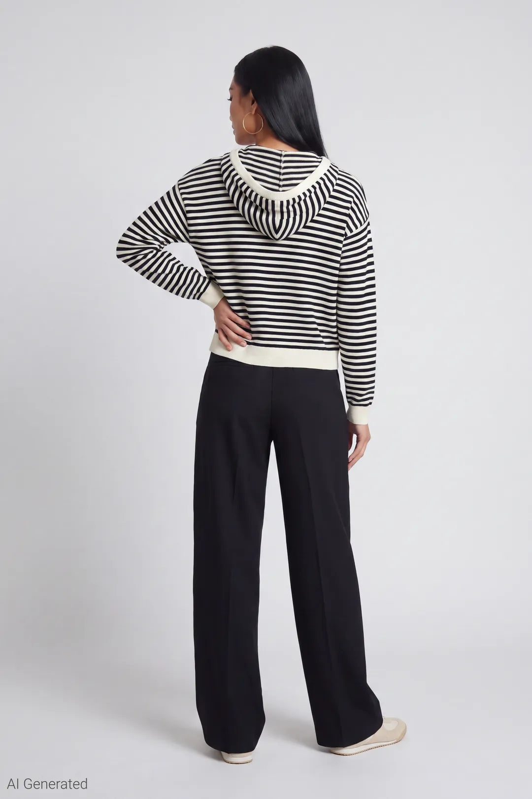 Striped Knit Hoodie