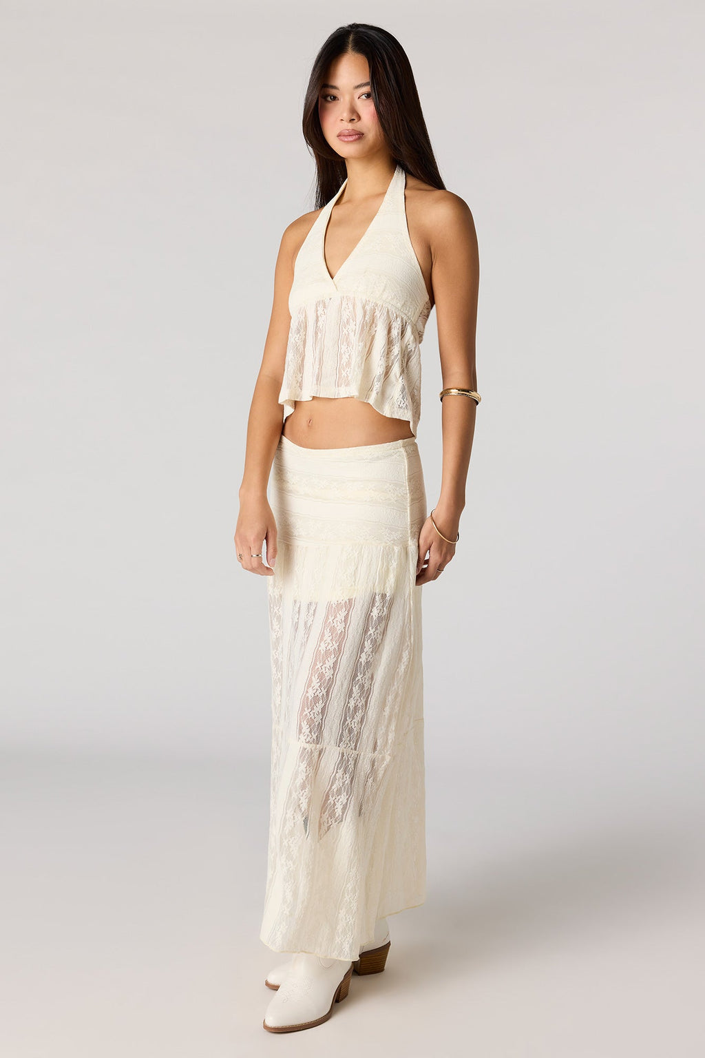 Floral Lace Maxi Skirt