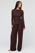 Textured Wide Leg Pant
