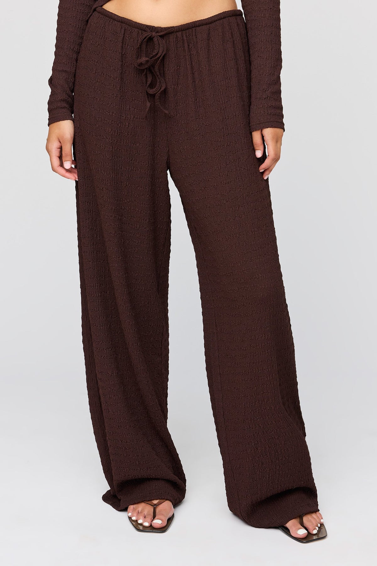Textured Wide Leg Pant