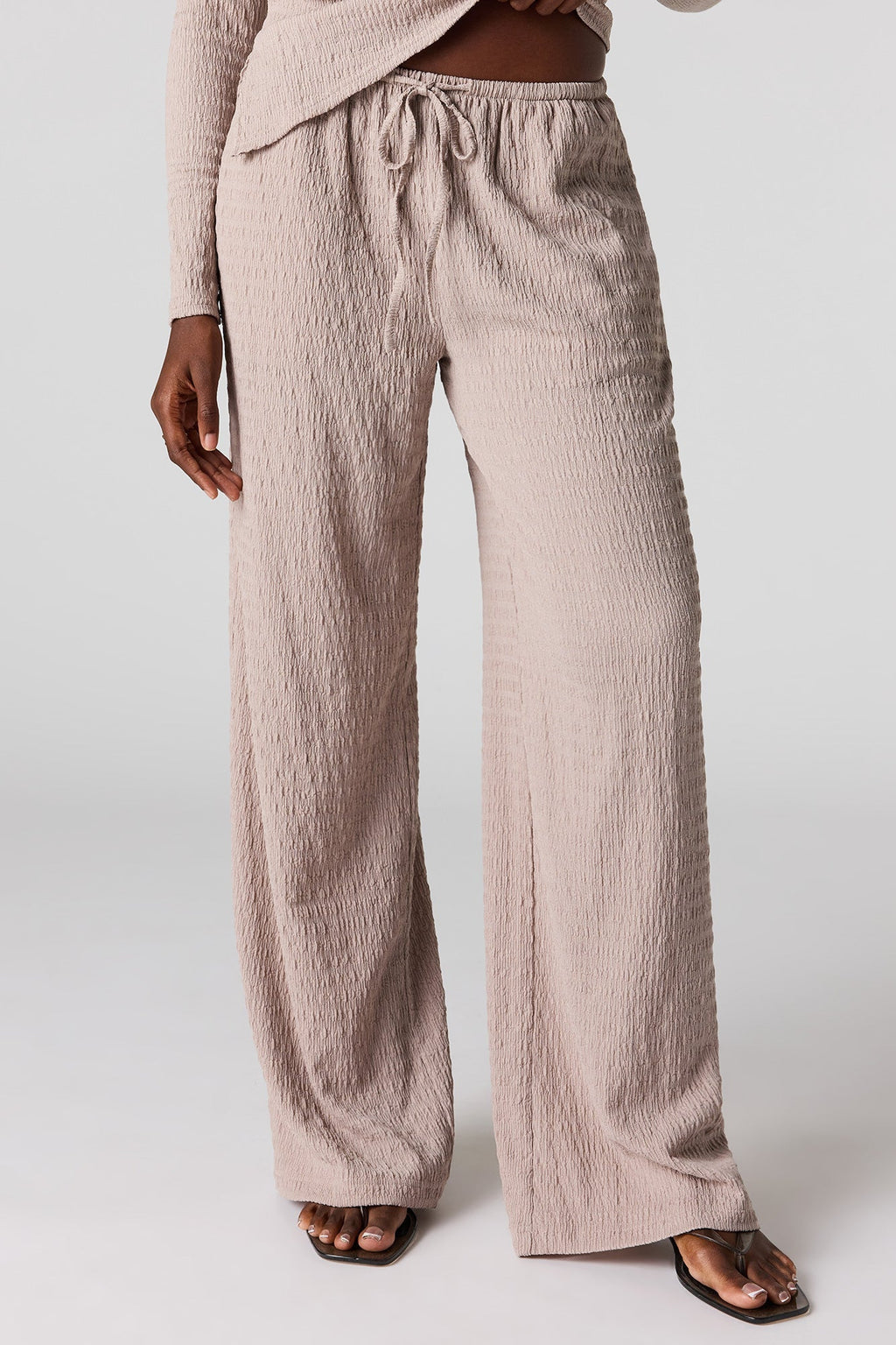 Textured Wide Leg Pant