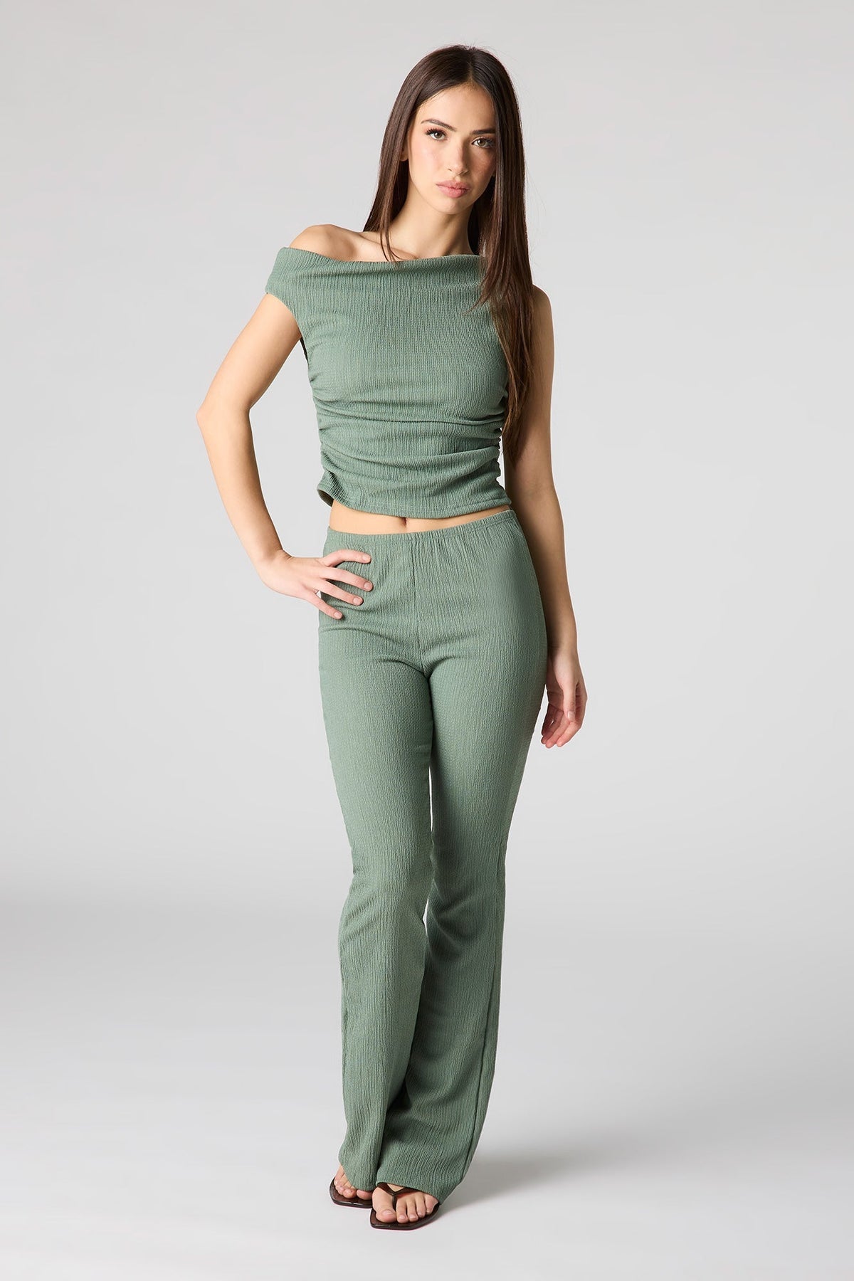 Textured Flare Pant