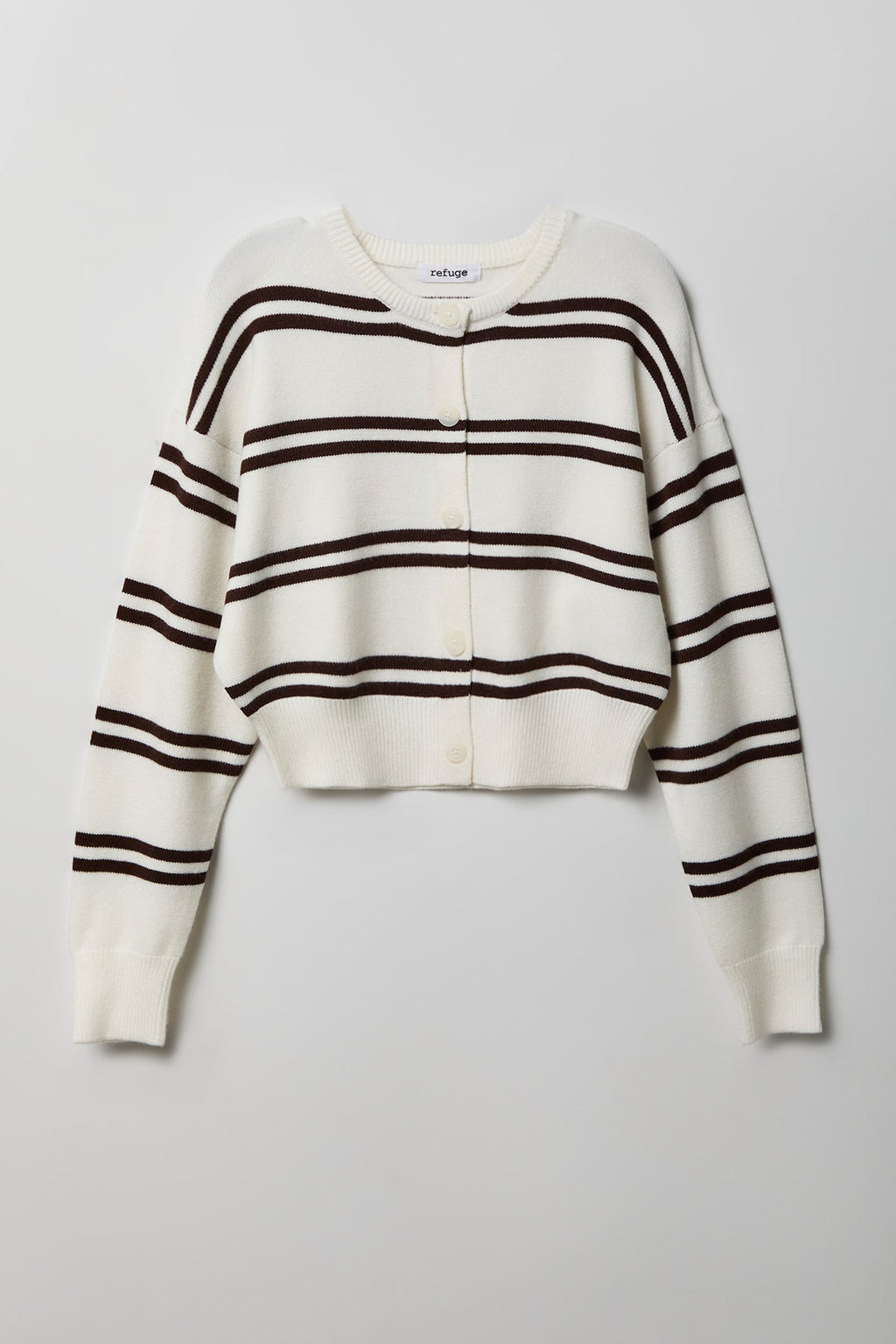 Striped Button-Up Cardigan