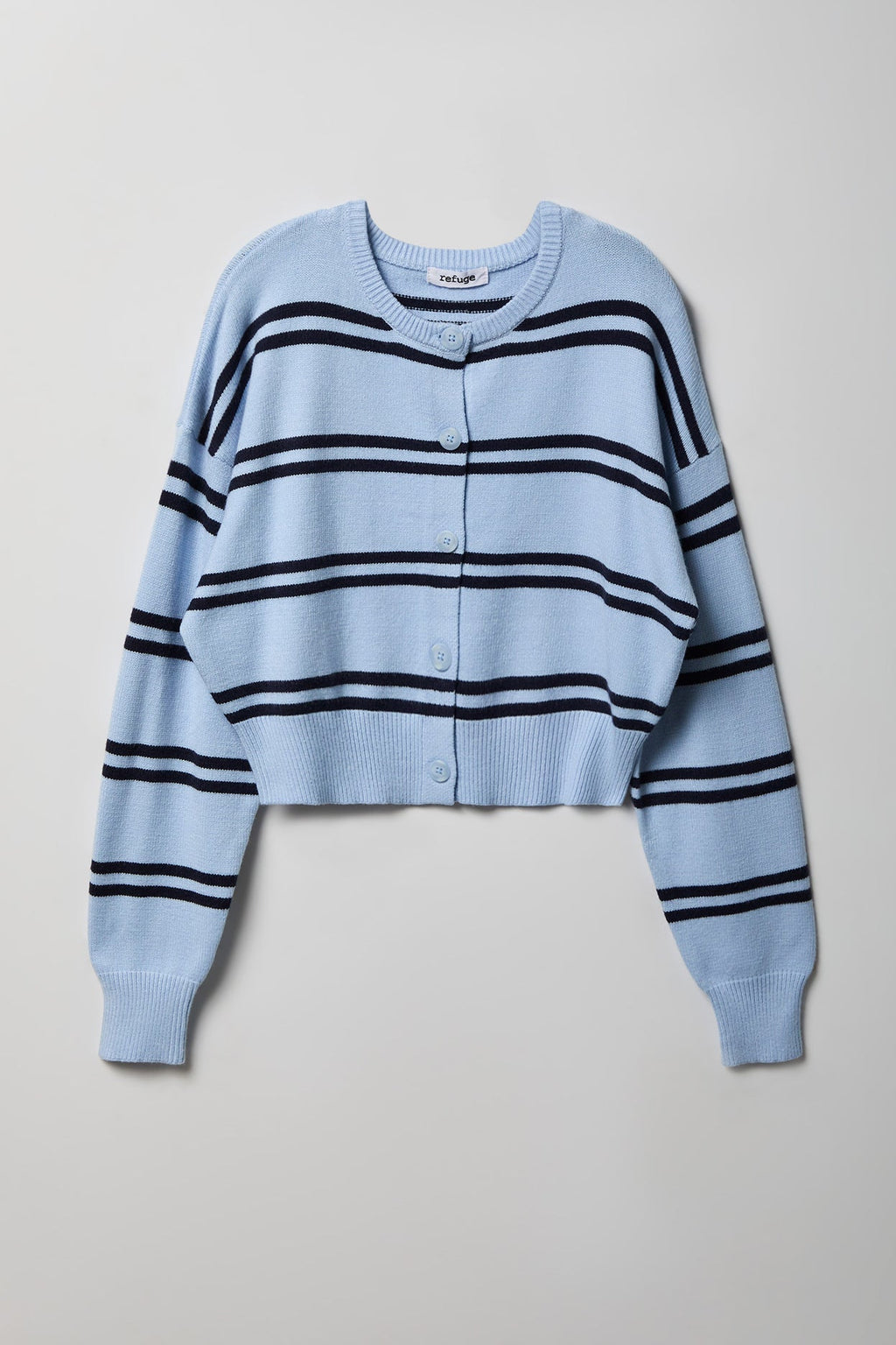 Striped Button-Up Cardigan