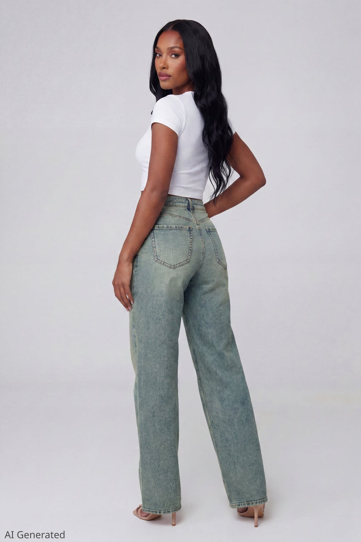 Paris Stretch High Rise Wide Leg Vintage Medium Jean