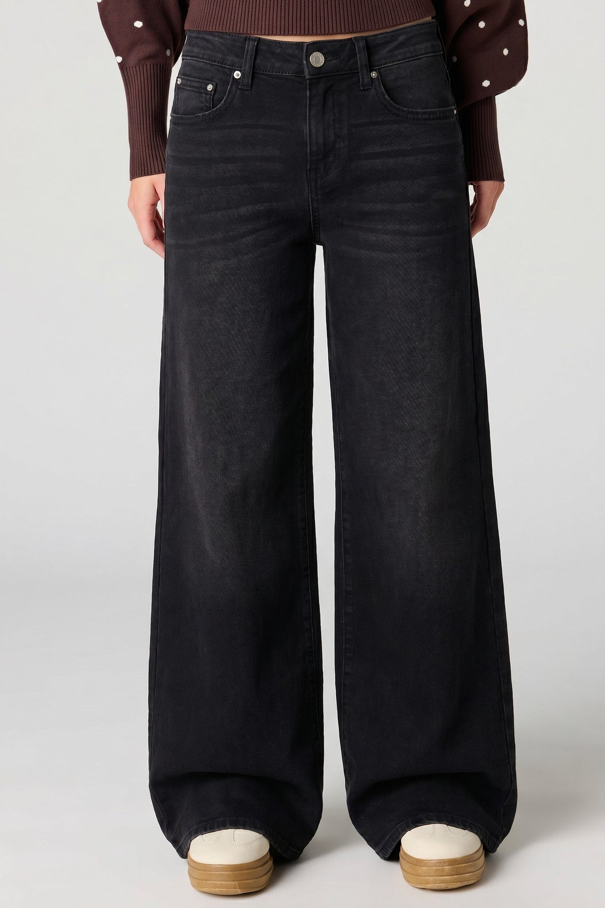 Soho Stretch Mid Rise Super Baggy Black Jean
