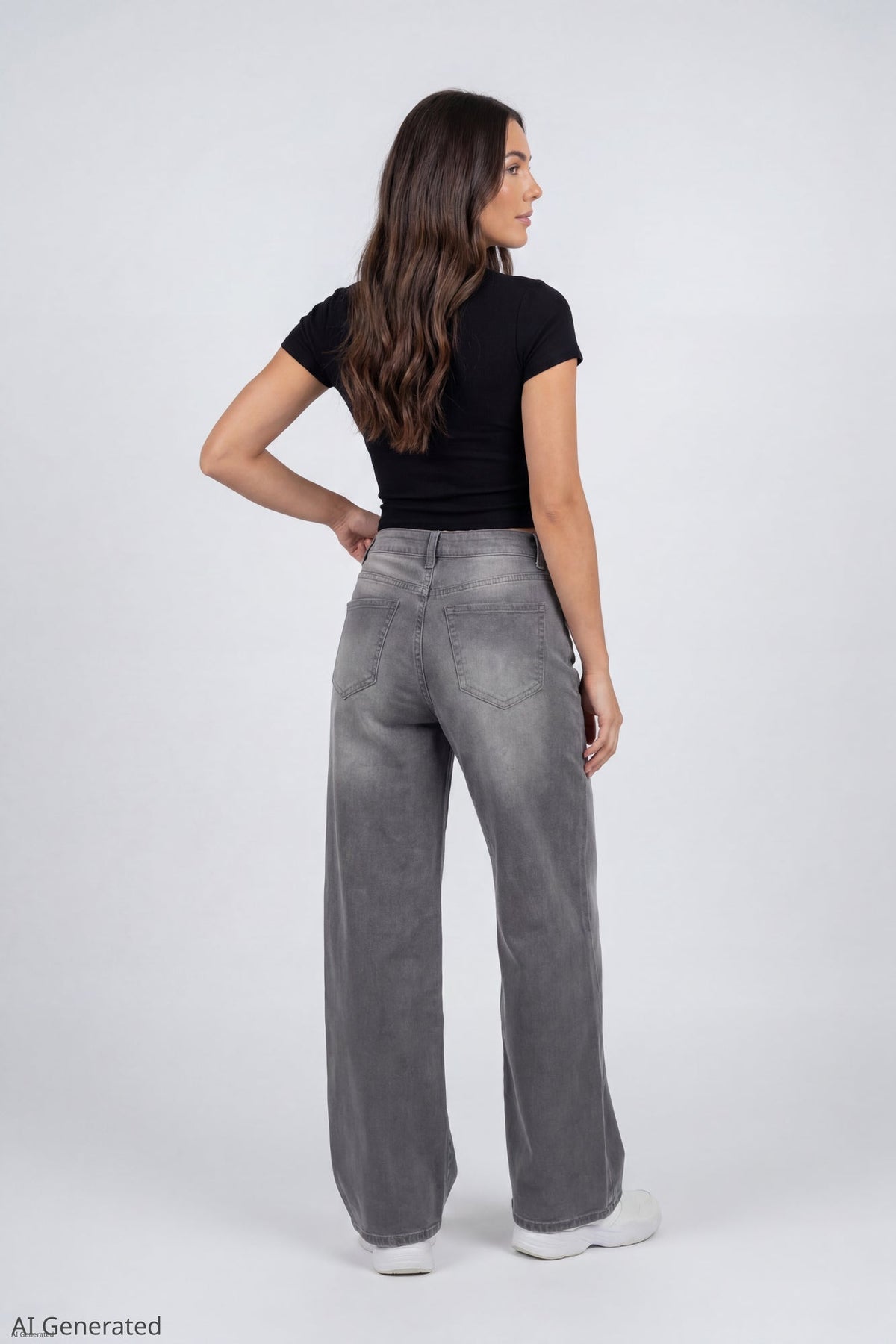 Soho Stretch Mid Rise Super Baggy Grey Jean