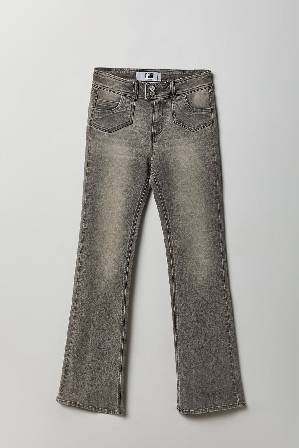 Stretch High Rise Flare Grey Jean