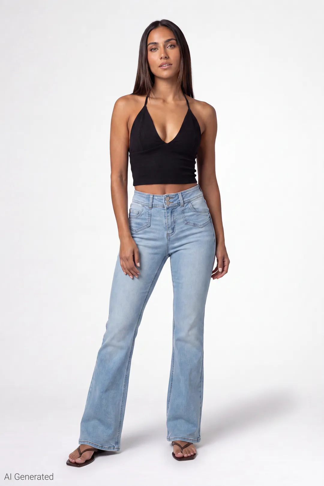 Stretch High Rise Flare Light Jean