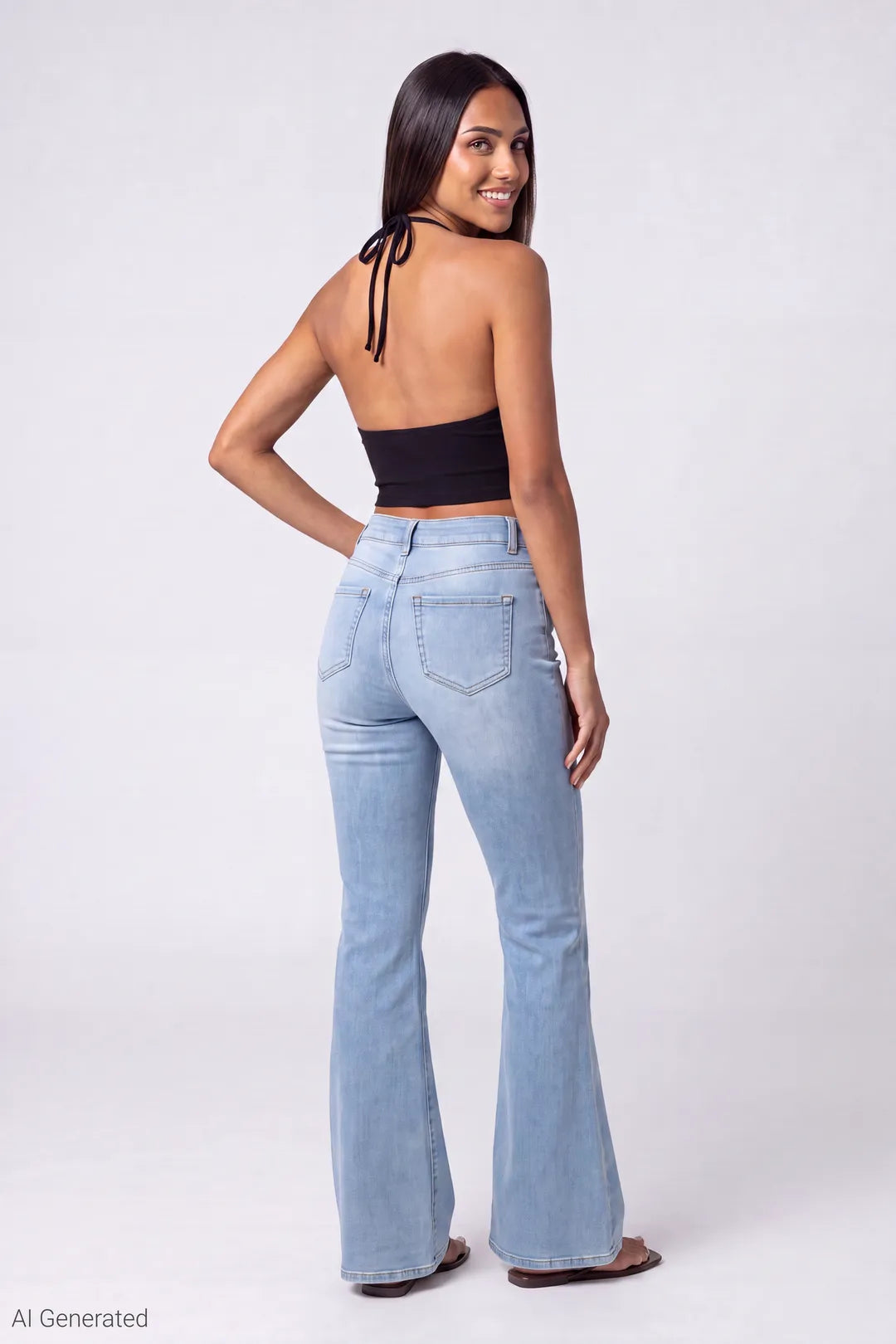 Stretch High Rise Flare Light Jean