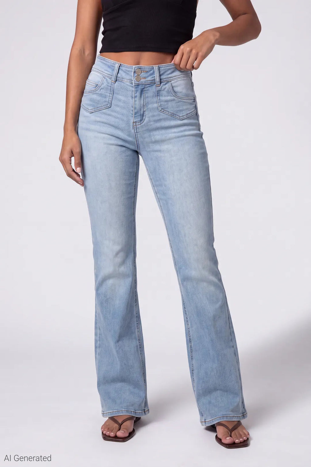 Stretch High Rise Flare Light Jean