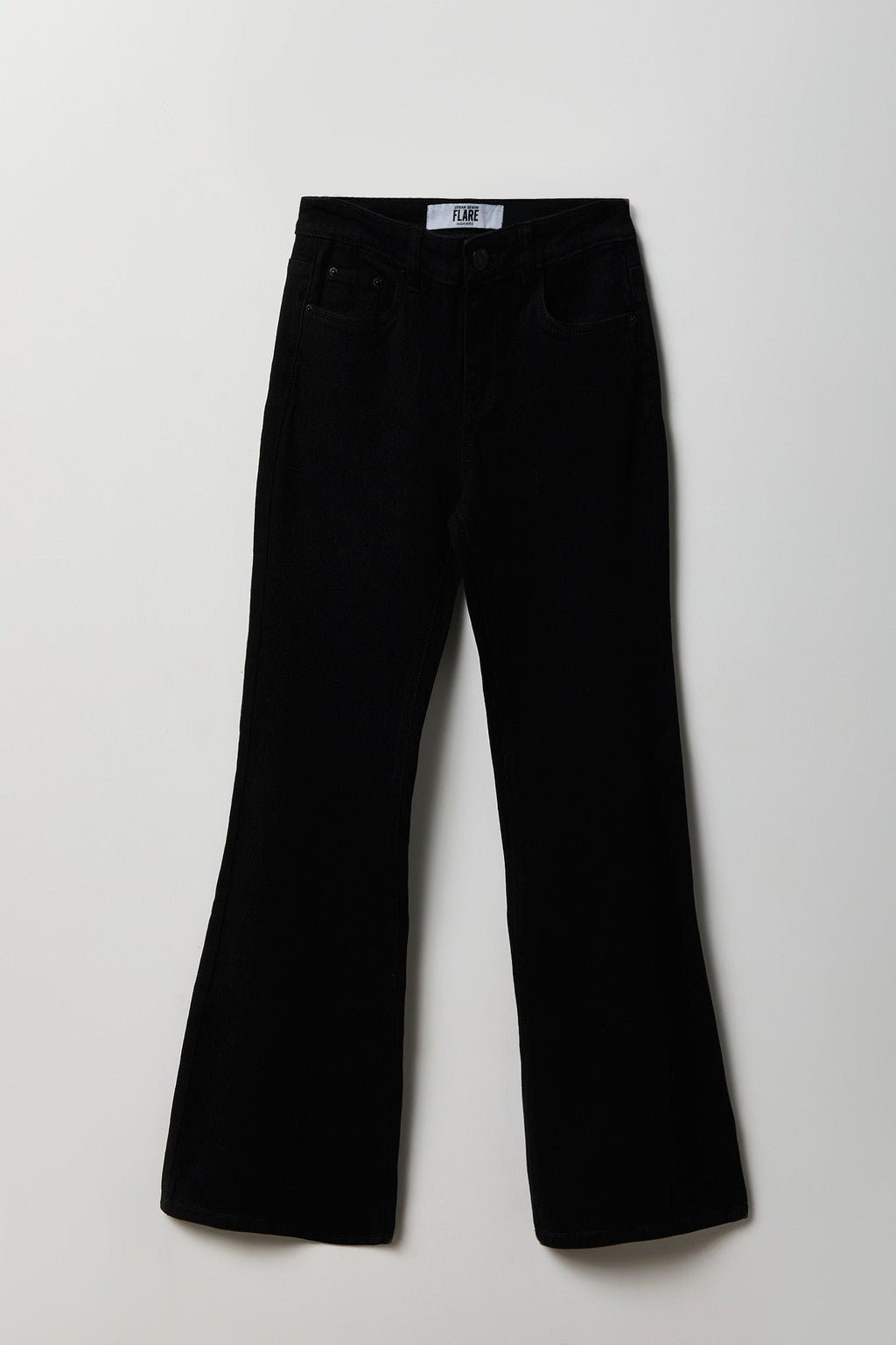 Stretch High Rise Flare Black Jean
