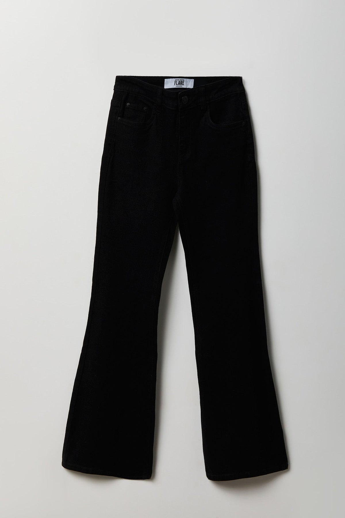 Stretch High Rise Flare Black Jean
