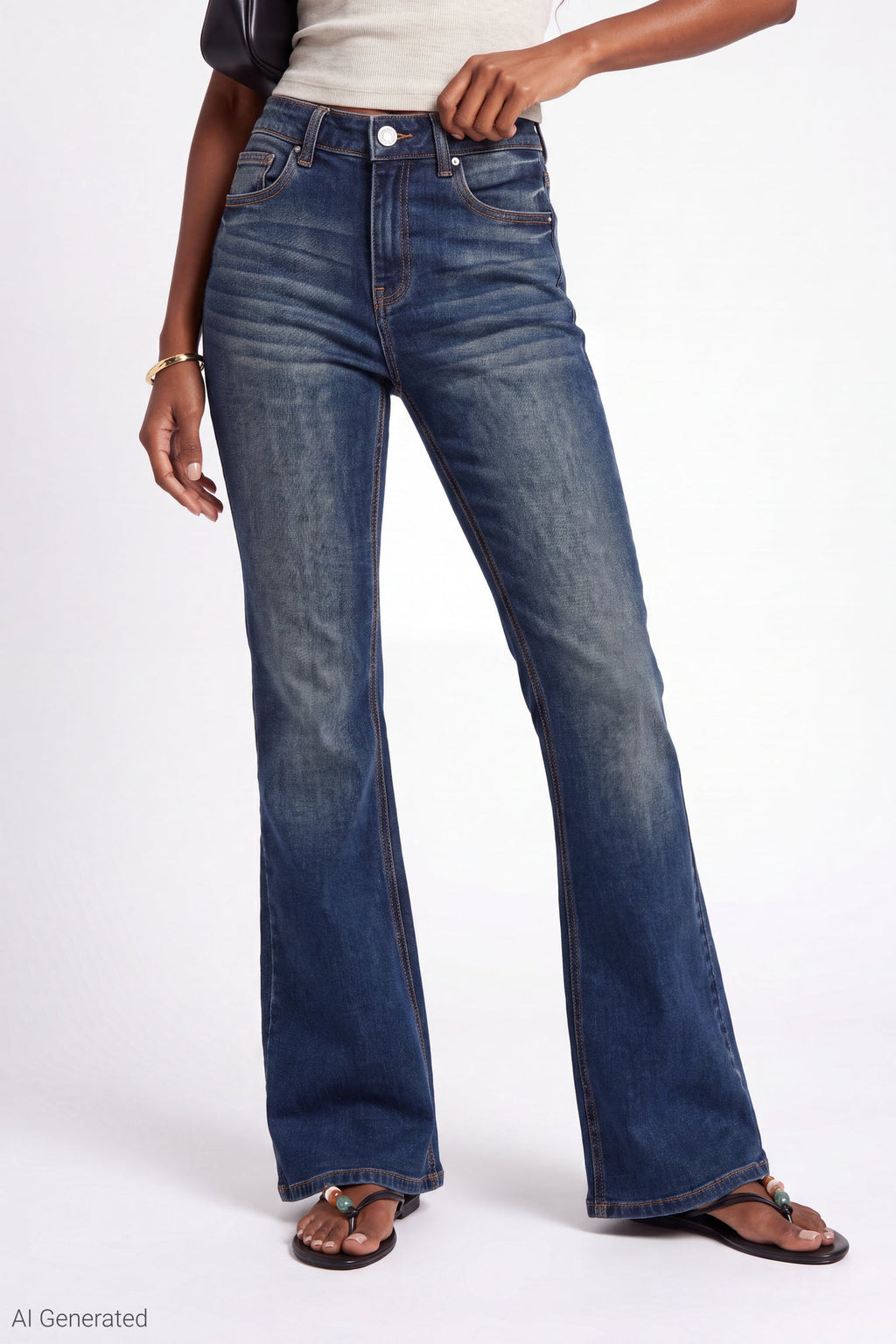 Stretch High Rise Flare Vintage Medium Jean