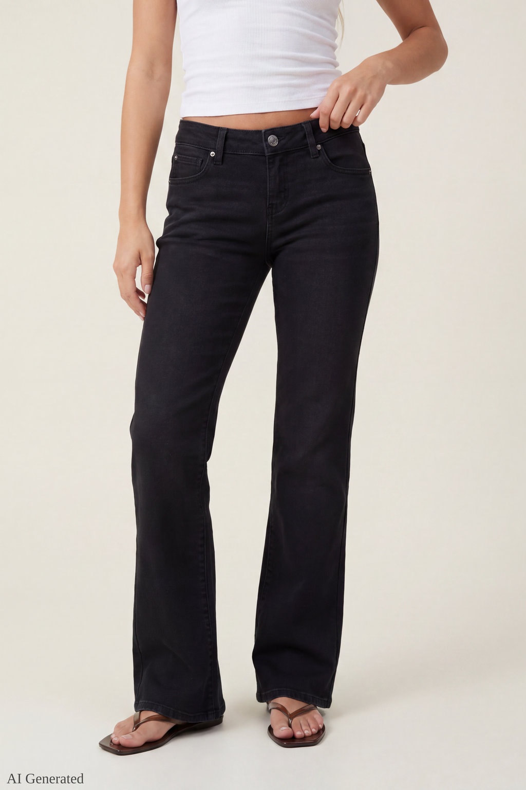 Stretch Relaxed Flare Black Jean