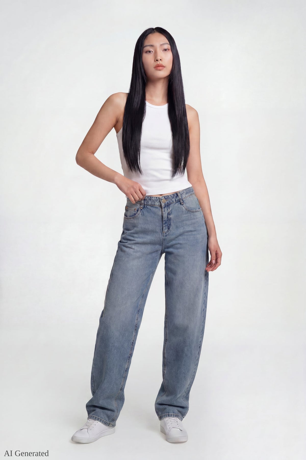 Low Rise Barrel Vintage Medium Jean