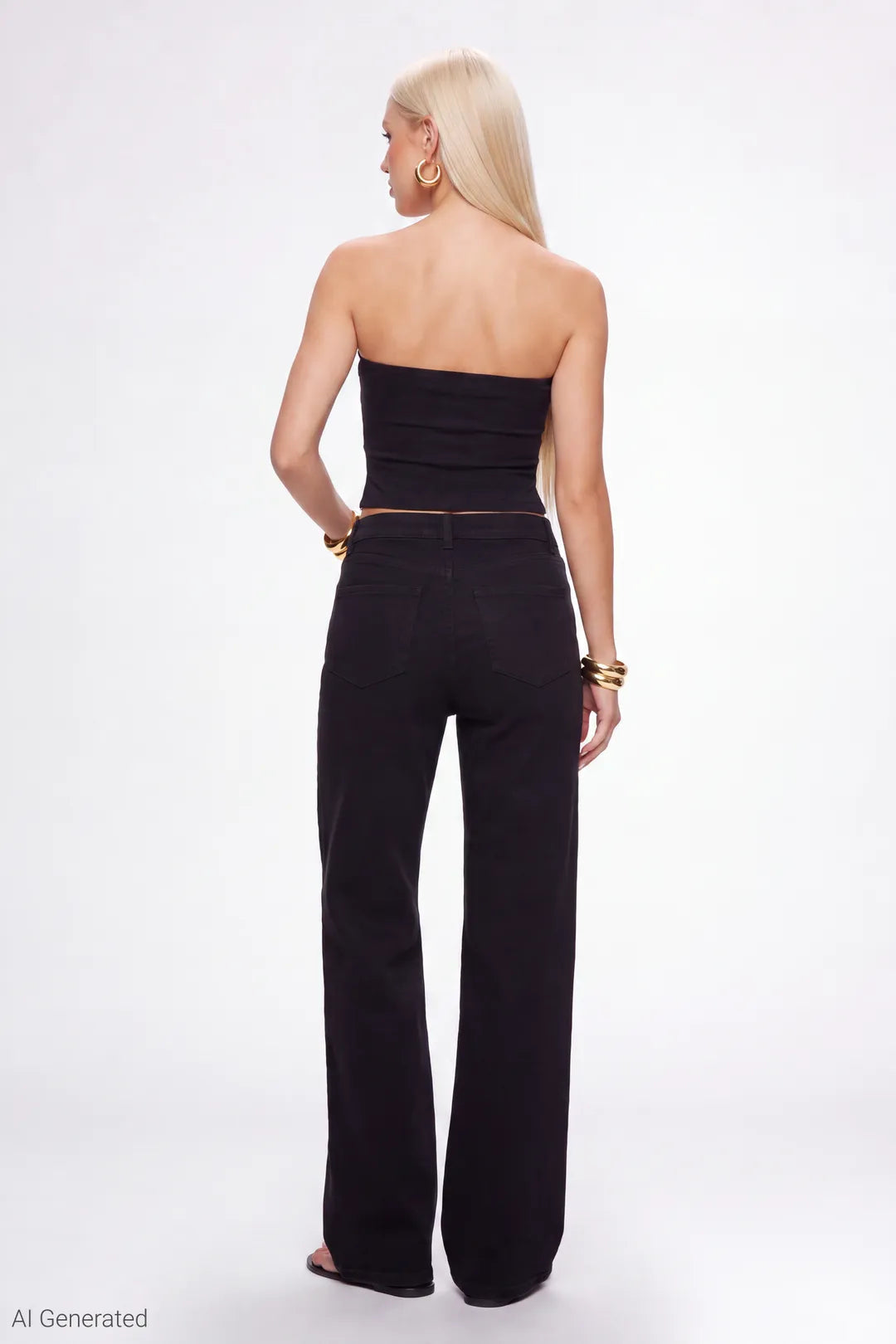 Paris Stretch High Rise Wide Leg Black Jean