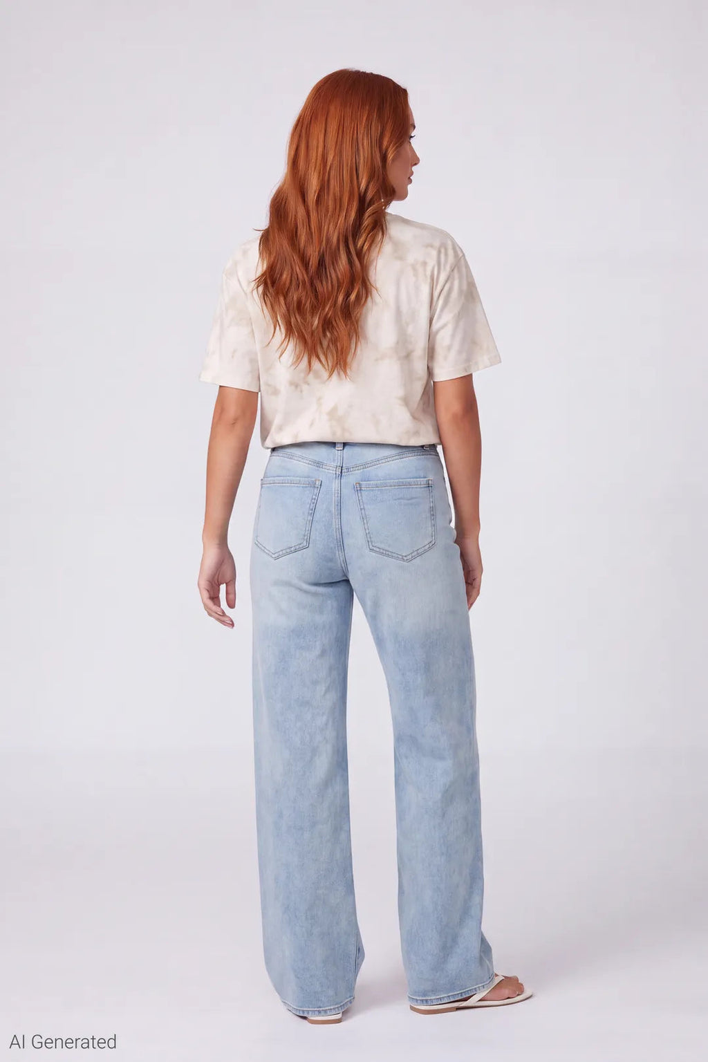 Paris Stretch High Rise Wide Leg Light Jean