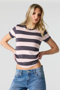 Striped Ribbed T-Shirt