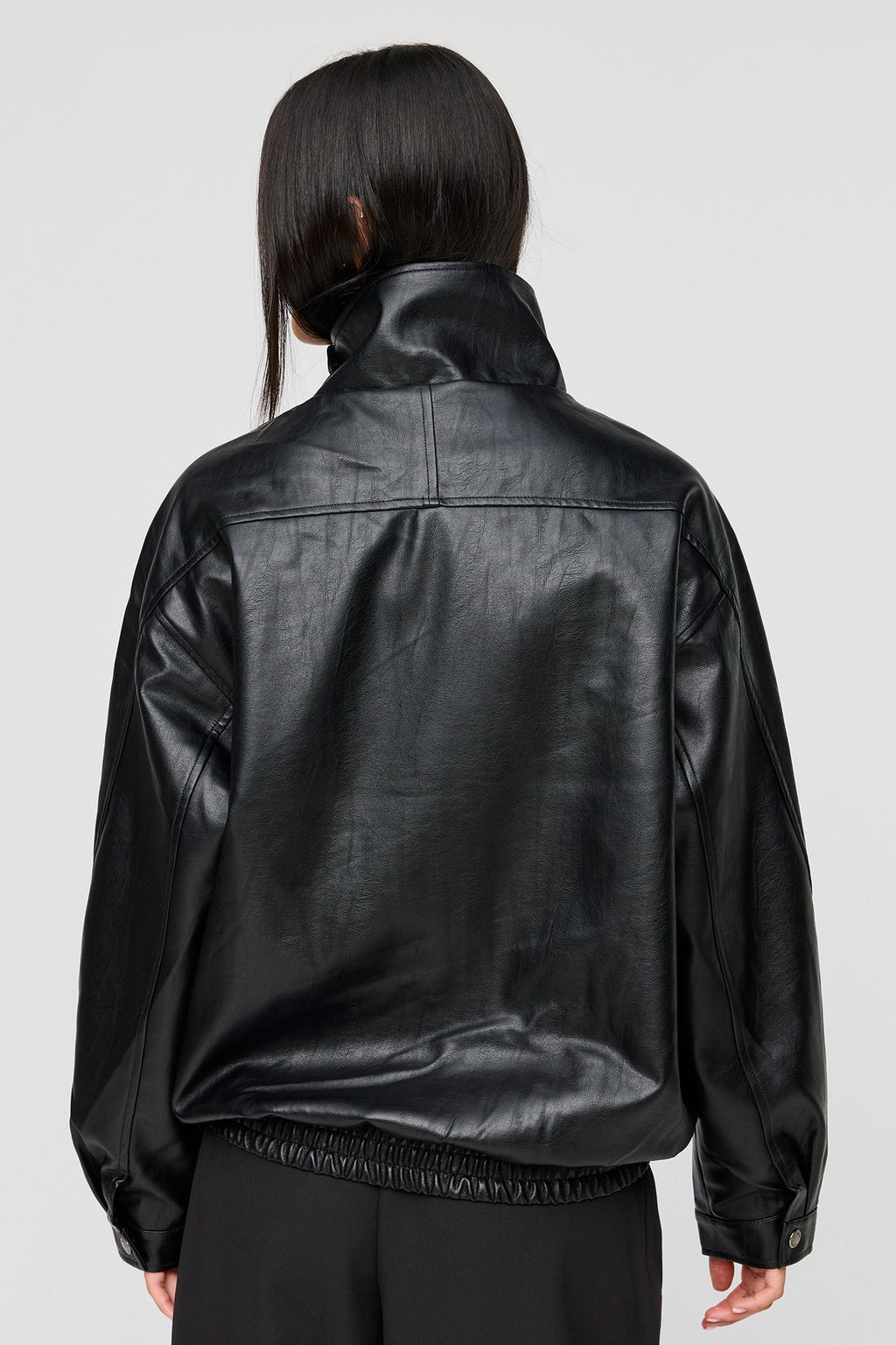 Oversized Faux Leather Jacket