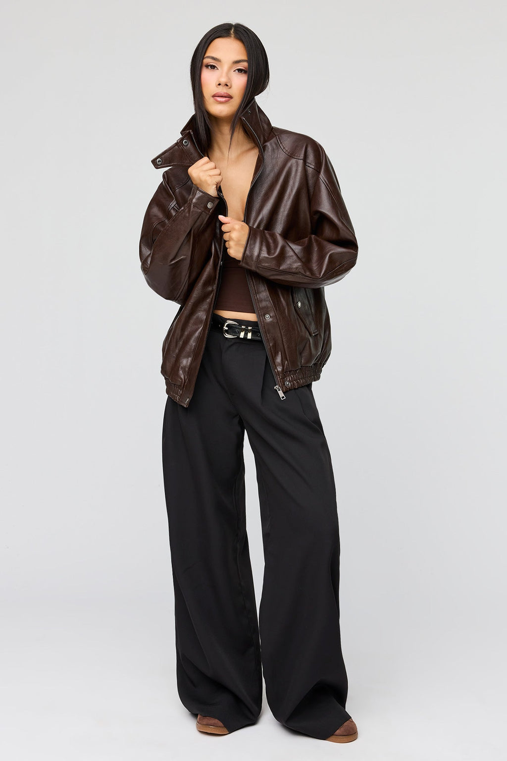 Oversized Faux Leather Jacket