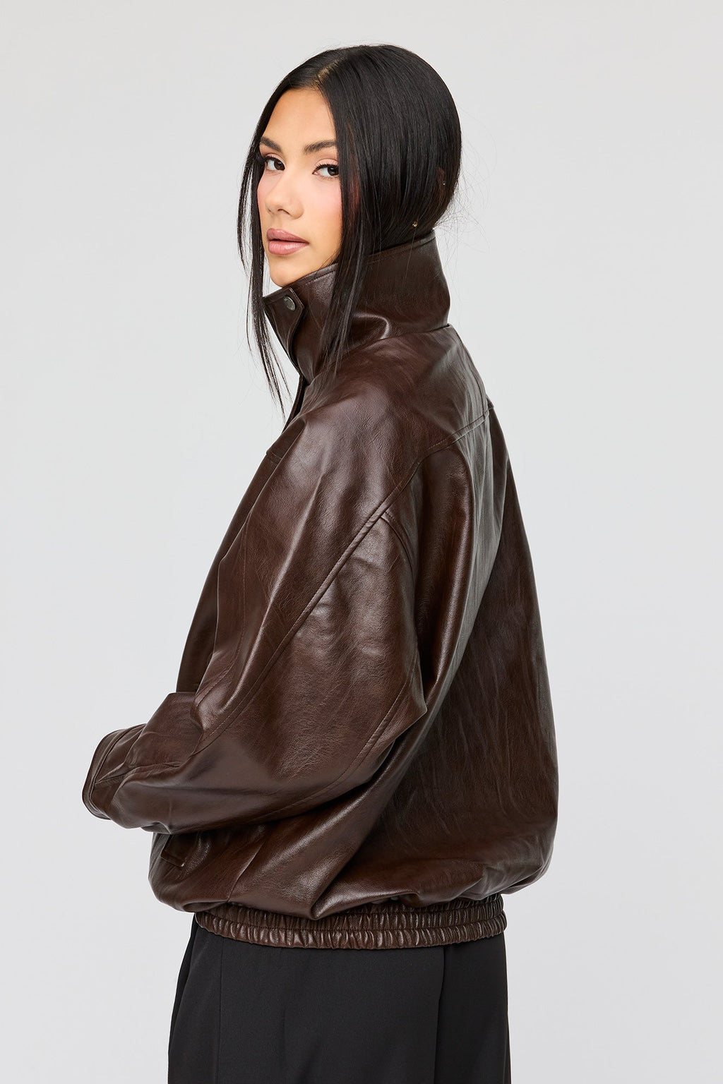 Oversized Faux Leather Jacket