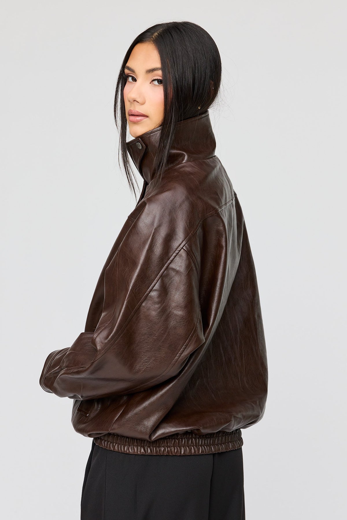 Oversized Faux Leather Jacket