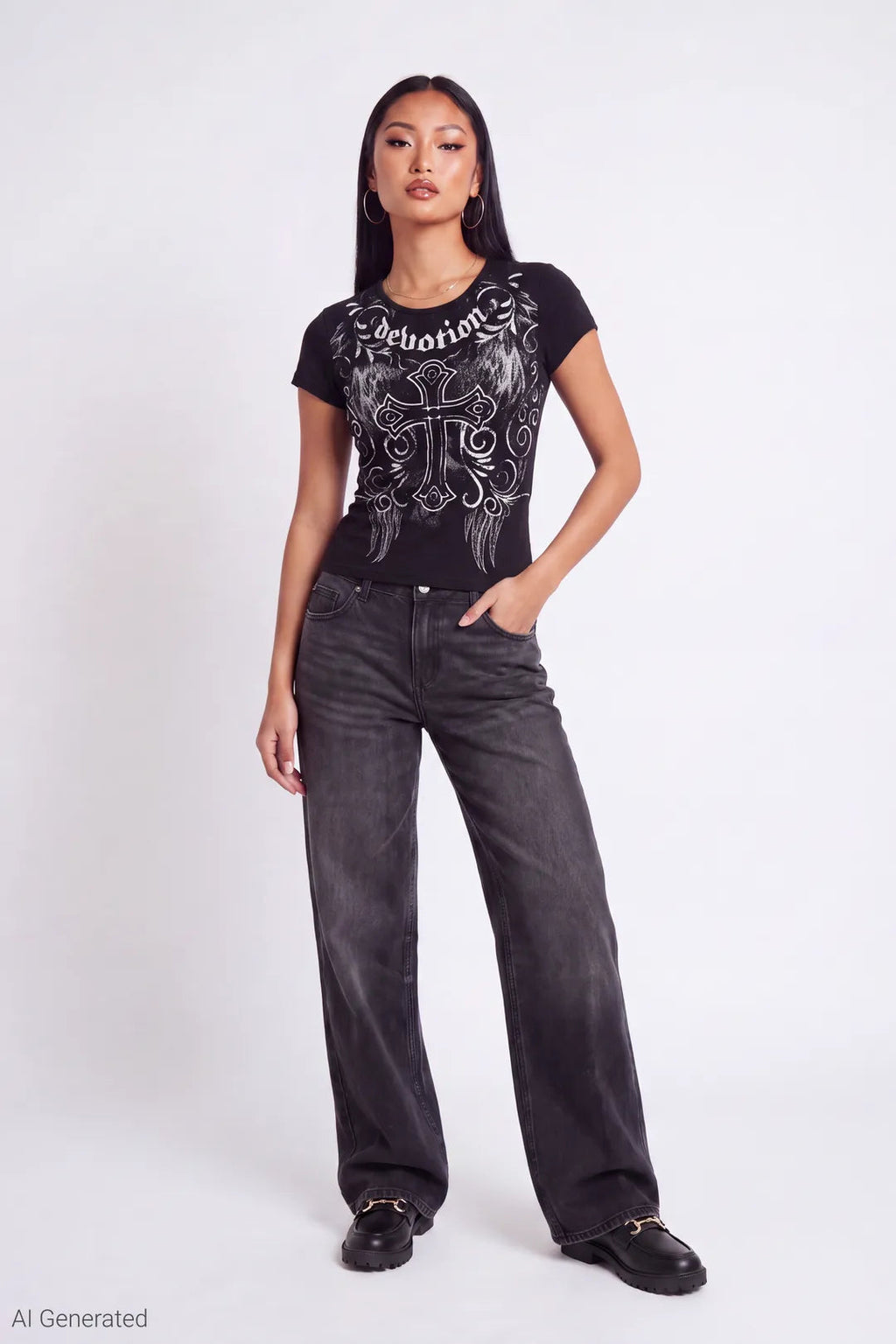 Rhinestone Fitted T-Shirt