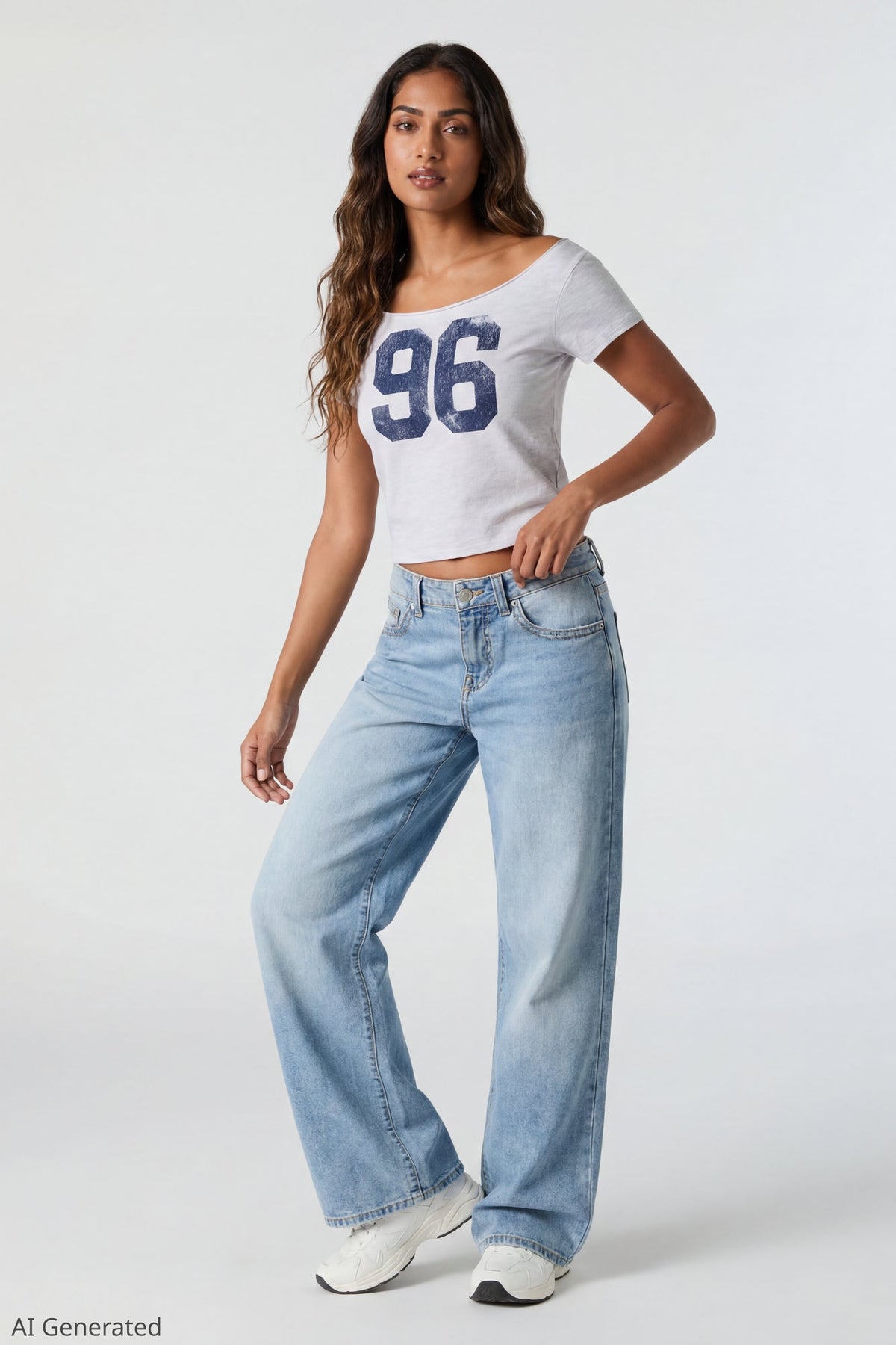 Off Shoulder Graphic T-Shirt