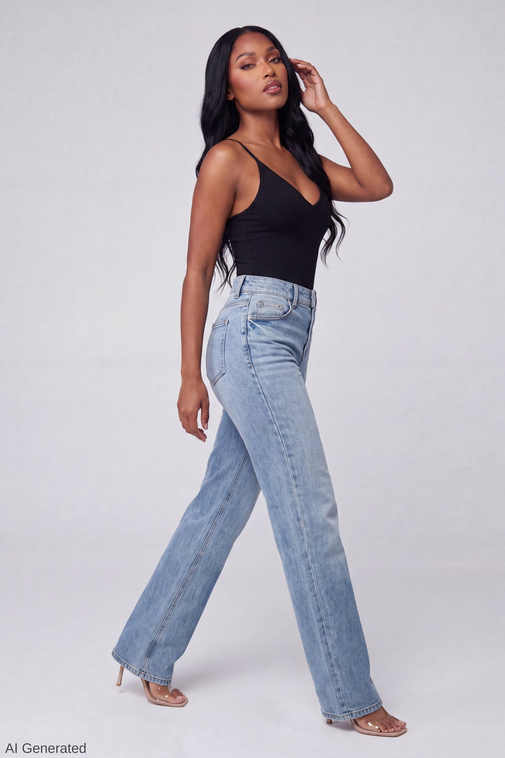Luxe Heavy Contour Braless V-Neck Bodysuit