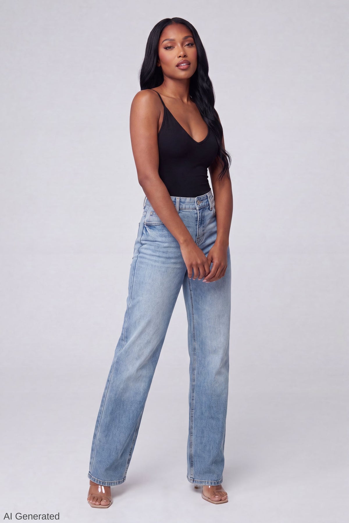 Luxe Heavy Contour Braless V-Neck Bodysuit