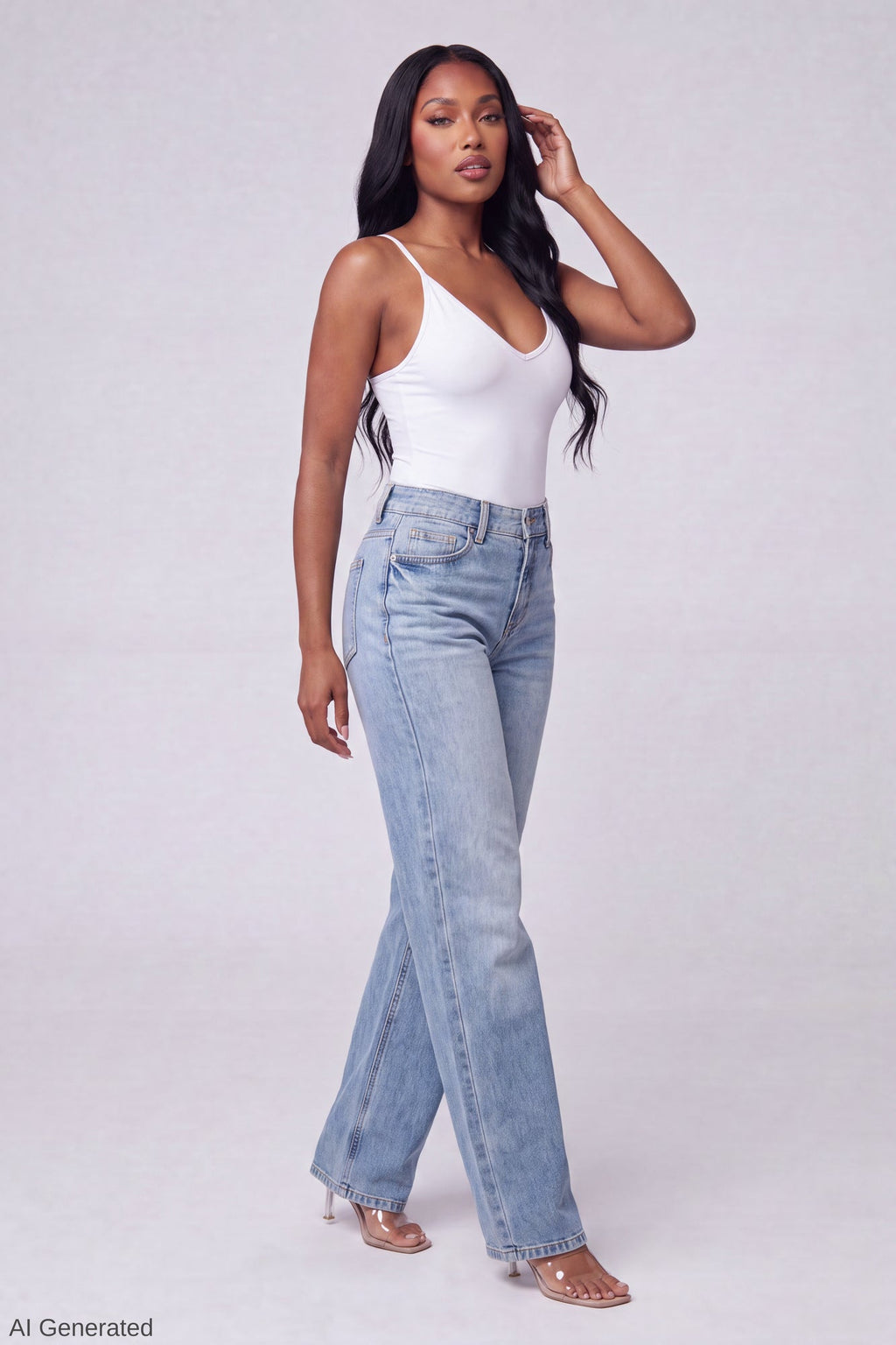 Luxe Heavy Contour Braless V-Neck Bodysuit