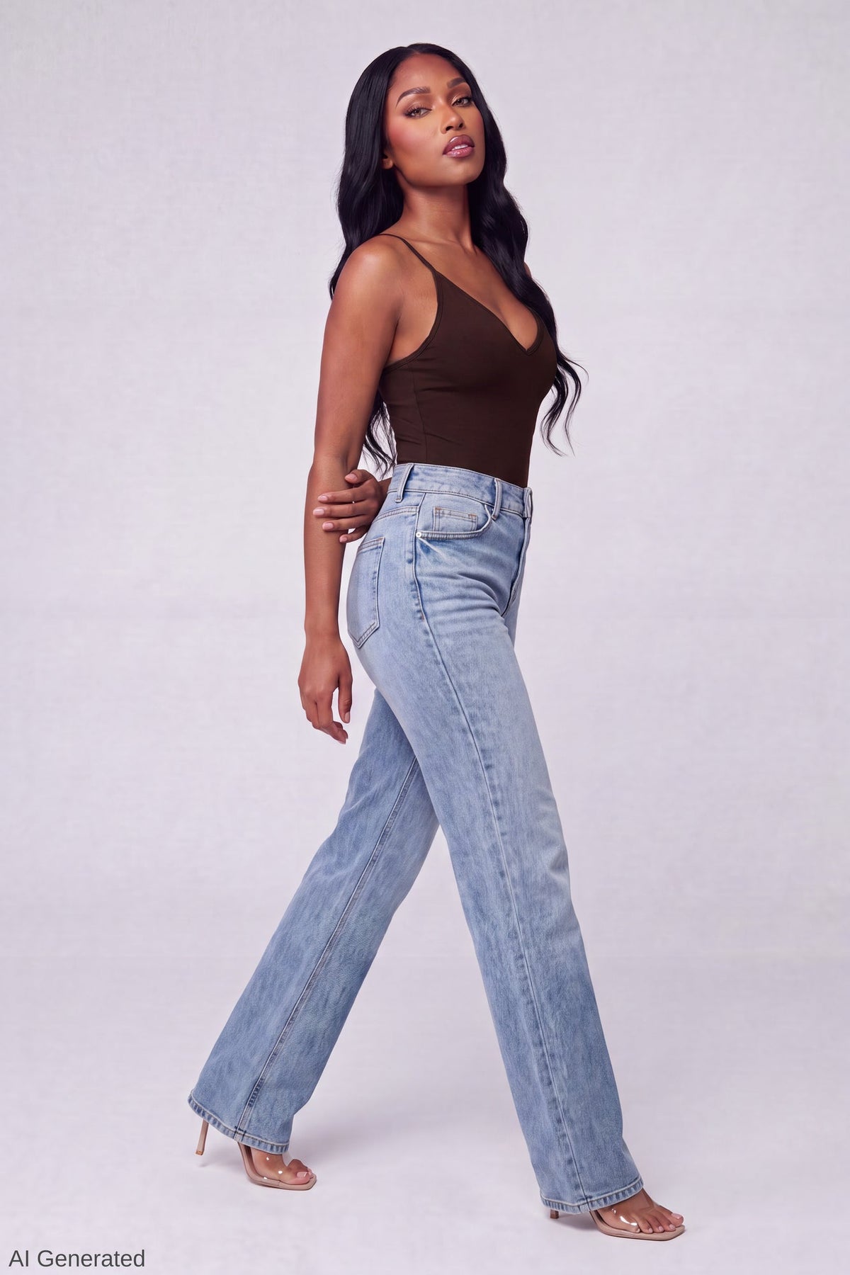Luxe Heavy Contour Braless V-Neck Bodysuit
