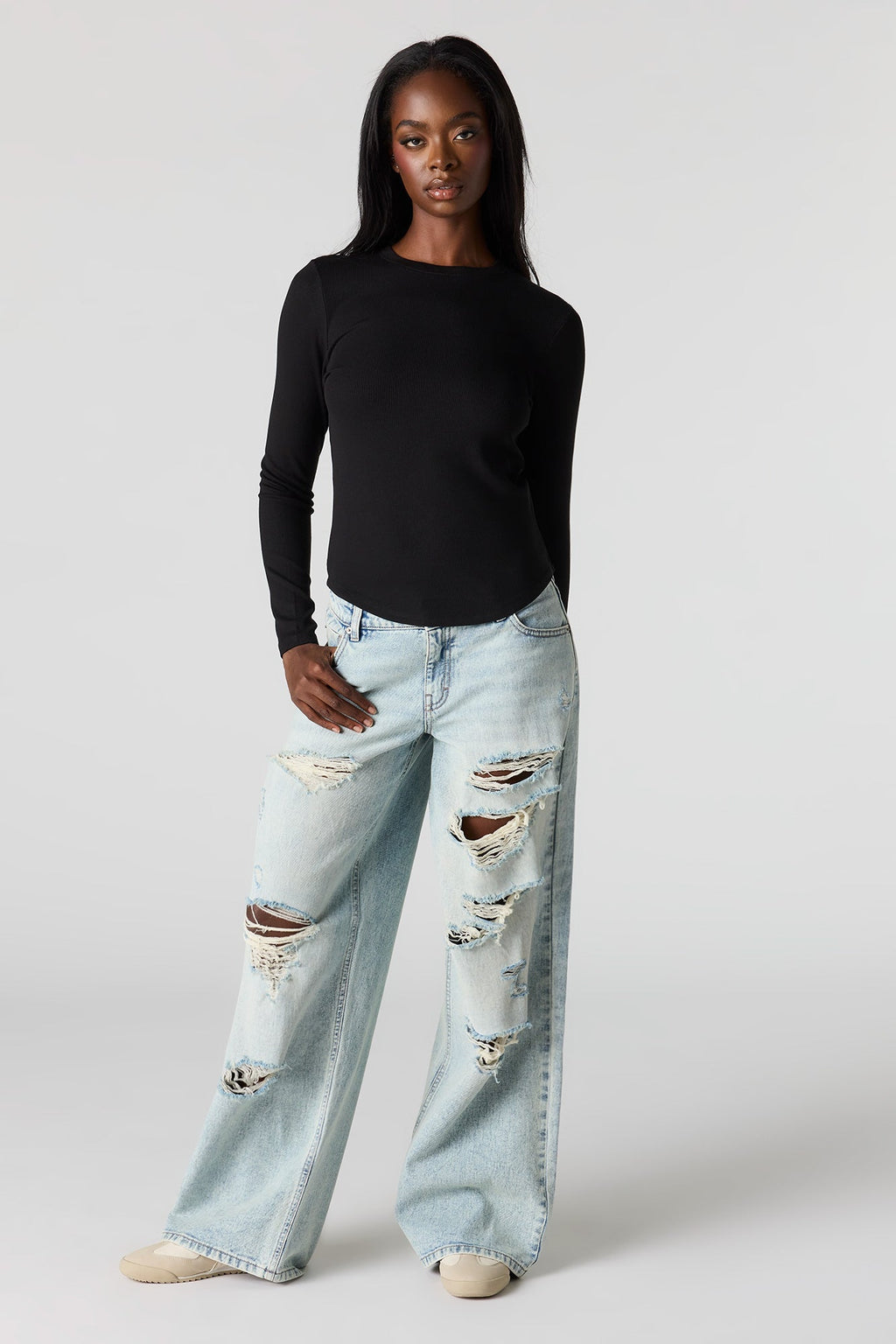 Ribbed Long Sleeve Top