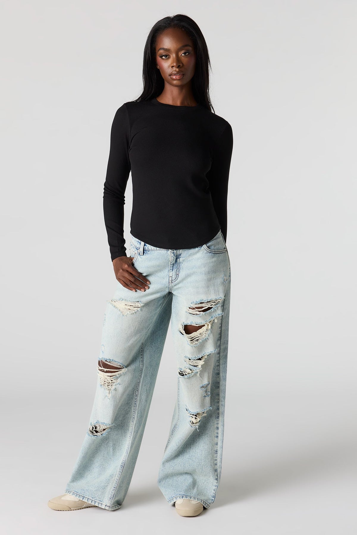 Ribbed Long Sleeve Top